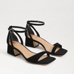 Sam Edelman Wilson Kitten Heel Sandal Size 7.5 Womens Black Suede